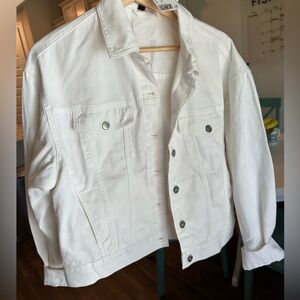 Never worn. New with tag size small white jean jacket.